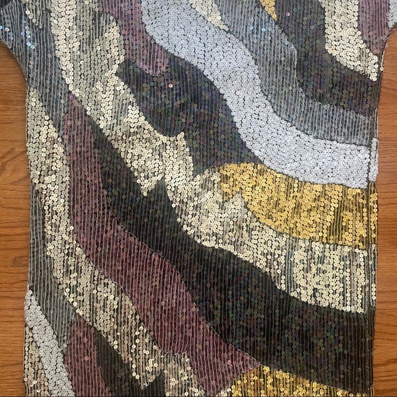 Jean for Joseph Le Bon multicolor sequin silk dress size L - Picture 5 of 16